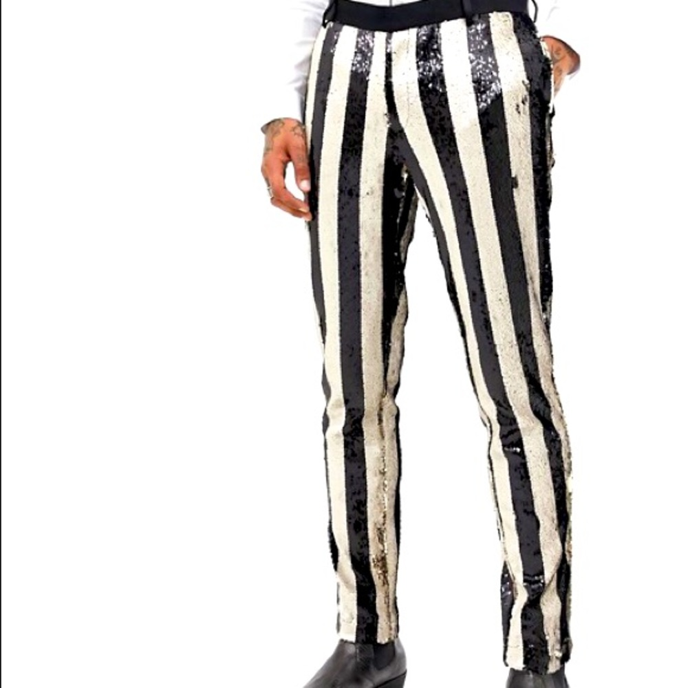 ASOS EDITION reversible skinny tuxedo suit pants